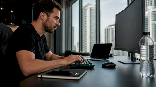 Trader typing order on NinjaTrader setup