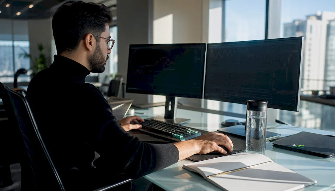 Trader configuring cTrader platform at desk