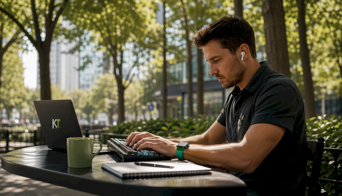 Trader using cTrader keyboard shortcuts at desk