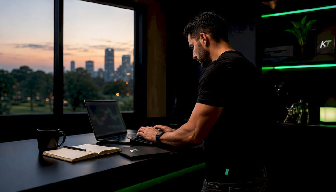 Forex trader working on MetaTrader setup