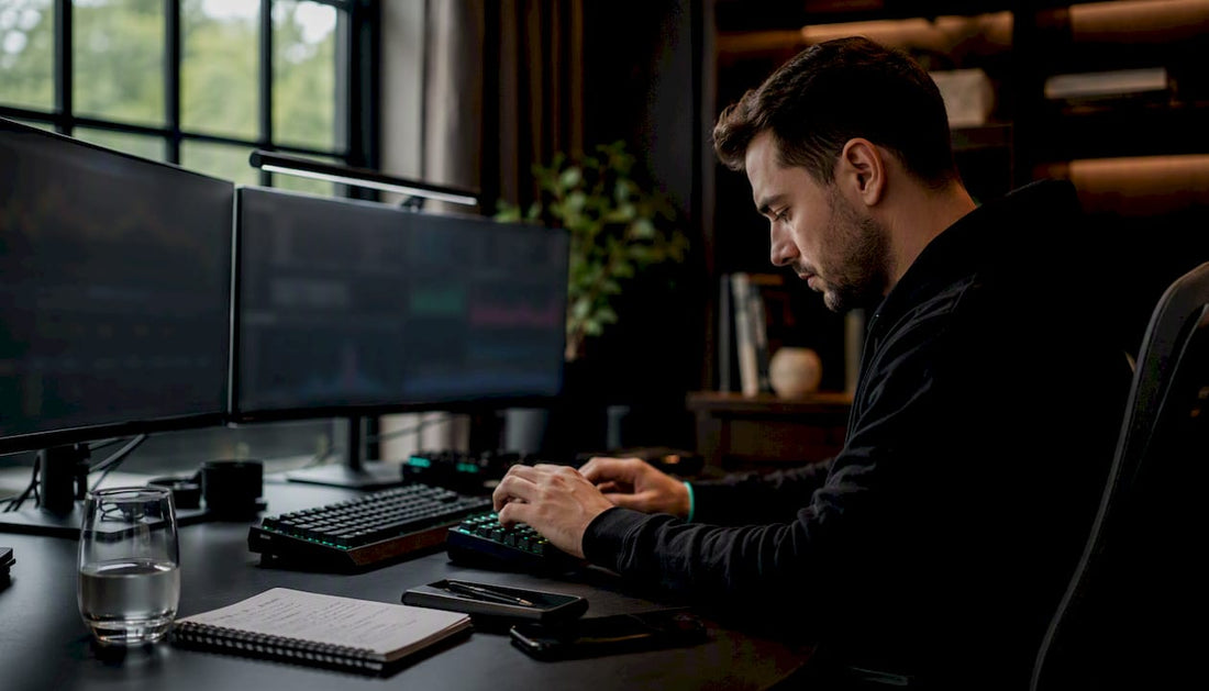 Trader configuring professional trading keypad