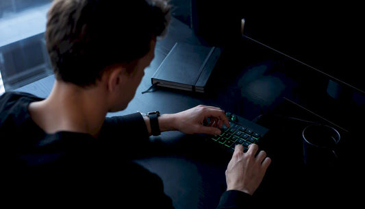 Trader hands configuring trading keypad