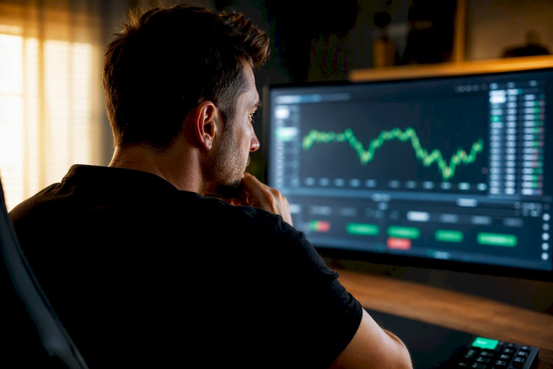 Trader reviewing blurred one-click trading panel
