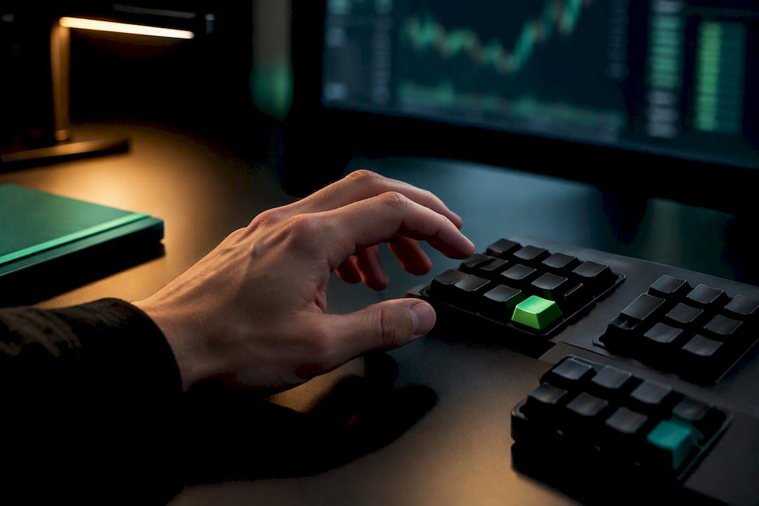 Trader preparing hedge hotkeys before market open