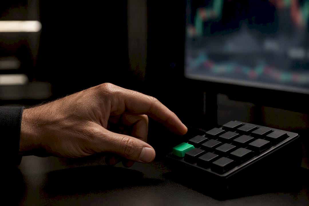 Trader preparing a partial close hotkey