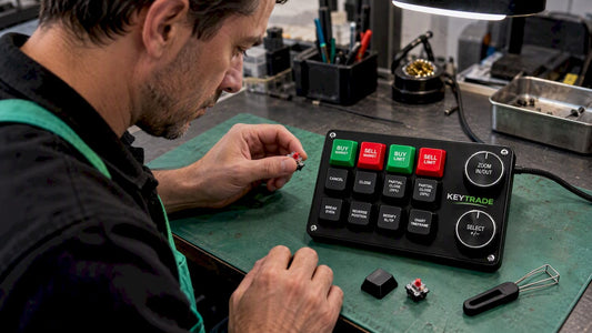 Trading keypad beside a replacement switch and tool