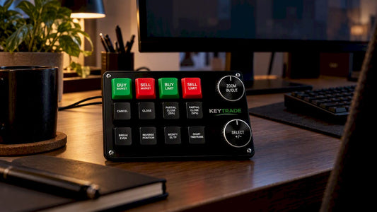 Key-Trade Trading Pad PRO on a trader’s desk