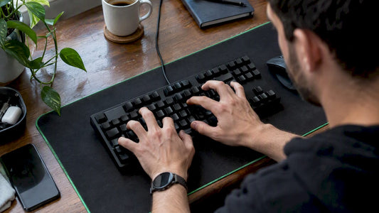 Trader pressing several keyboard keys simultaneously